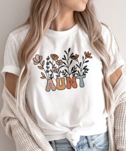 wildflowers auntie shirt for new aunt pregnancy announcement cool aunt t shirt unique aunt reveal gift vzlft