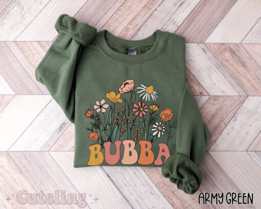 wildflowers bubba sweatshirt for new grandmother est 2024 funny pregnancy announcement bubba shirt 5f3ug