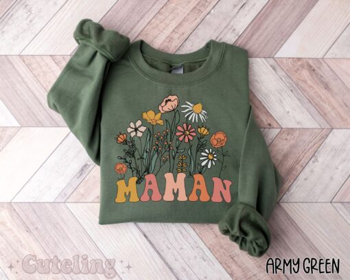 wildflowers french mama sweatshirt custom mom shirt plus size mothers day gift for new moms cute mama shirts m5yrl