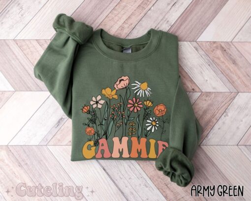 wildflowers grandma sweatshirt for new grandmother est 2023 pregnancy announcement best grandma shirt sglod