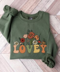 wildflowers lovey sweatshirt cute crewneck shirt for grandma mothers day gift personalized lovey sweater ar6cl