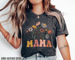 wildflowers mama shirt for new moms retro floral t shirt personalized mom est 2024 mothers day baby shower pregnancy gift 7bgvh