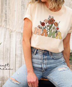 wildflowers mama shirt funny mom t shirt for mothers day birthday baby shower gifts cute mom life apparel n7ccm