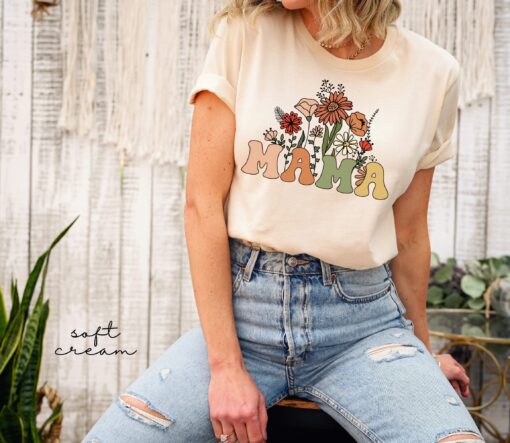 wildflowers mama shirt funny mom t shirt for mothers day birthday baby shower gifts cute mom life apparel n7ccm
