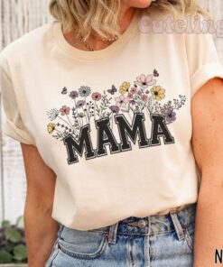 wildflowers mama shirt retro floral t shirt for new moms mothers day gift mom est 2024 baby shower pregnancy shirt nh6tb