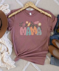 wildflowers mama shirt retro mom t shirt floral design for mothers day gifts cute flower shirts for women uzkjk