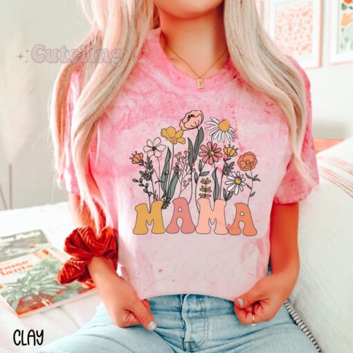 wildflowers mama shirt retro mom t shirt floral design for women ideal mothers day gift cute mom life tee zw1fh