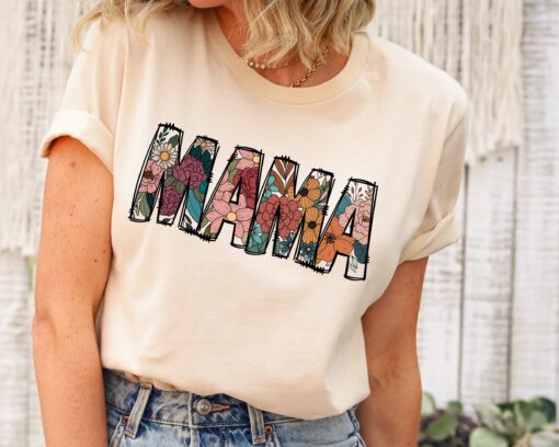 wildflowers mama shirt retro mom t shirt floral mothers day gift cute mom tee flower shirts for women z7rrv