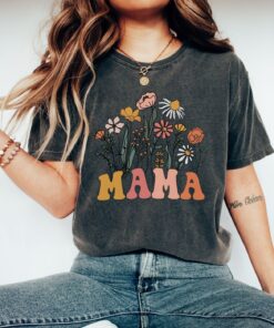 wildflowers mama shirt retro mom t shirt floral shirt for women best mom ever gift mothers day shirt for new moms kgtbf