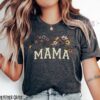 wildflowers mama shirt retro style for new moms mothers day gift mom established 2024 baby shower pregnancy shirt wmpy5
