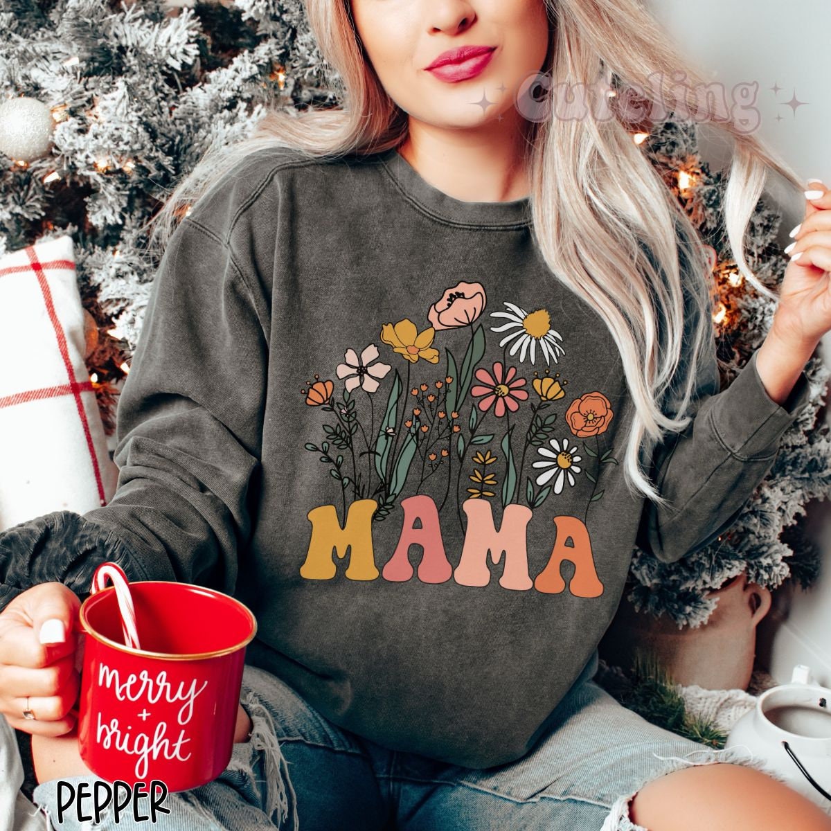 wildflowers mama sweatshirt for new moms crewneck comfort colors mothers day gift baby shower pregnancy shirt g48up