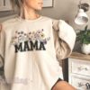 Wildflowers Mama Sweatshirt Plus Size for New Moms Personalized Mothers Day Gift Pregnancy Baby Shower Gift Est 2024