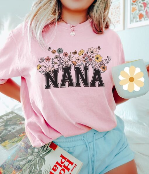 wildflowers nana shirt for new grandmas comfortable tee flower shirt for women great mothers day gift ideas