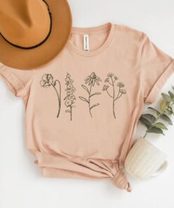 wildflowers shirt for nature lovers botanical tee cottagecore spring clothing garden aesthetic homestead style ritav