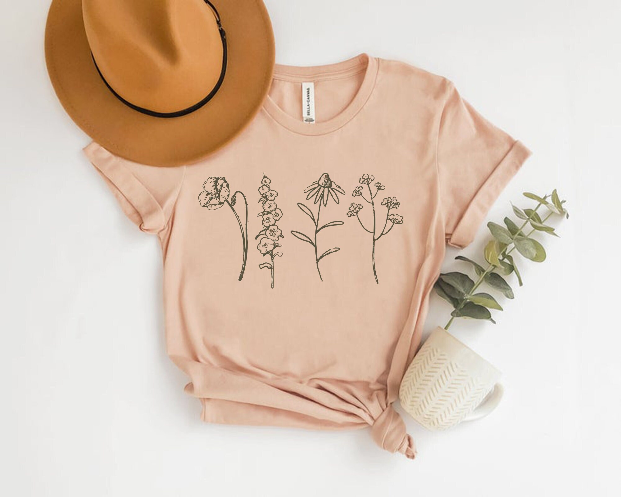 wildflowers shirt for nature lovers botanical tee cottagecore spring clothing garden aesthetic homestead style ritav