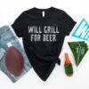 will grill for beer funny dad shirt for fathers day summer bbq beer drinking t shirt unique gift for husband knxmq