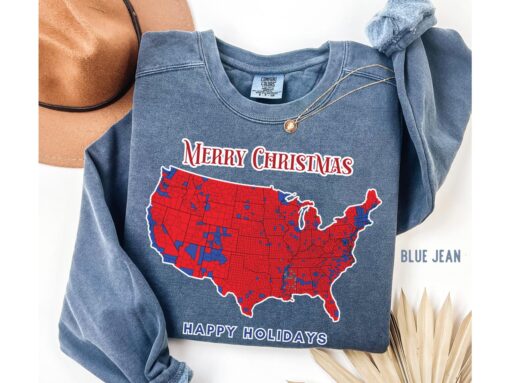 womens trump sweatshirt christmas 2024 election map republican apparel best gifts for mom and supporters nzcd8 scaled