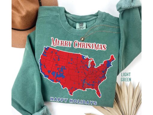 womens trump sweatshirt christmas 2024 election map republican apparel best gifts for mom and supporters reehw scaled